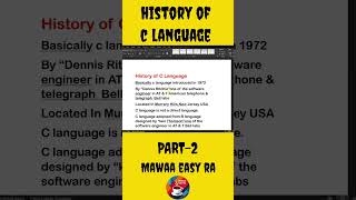 History of C language Part 2 explained in Telugu 💻🔥#mawaaeasyra