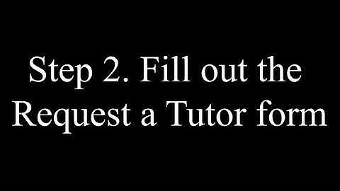 Request a Tutor