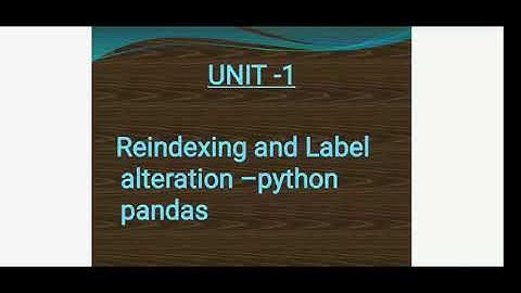 XII Reindexing and Label alteration