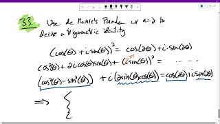 Section 1.3, Problem 33, Double Angle Formulas from de Moivre's formula