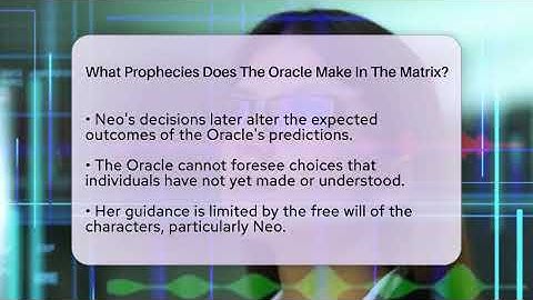 What Prophecies Does The Oracle Make In The Matrix? - The SciFi Reel