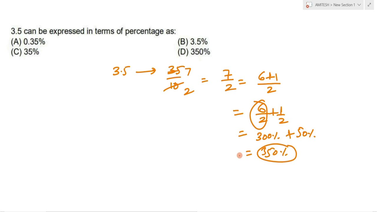 What Is 3.5 As A Percentage