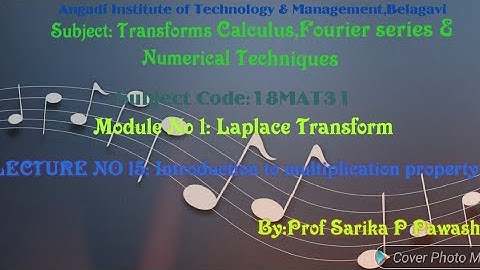 18MAT31-Transform calculus,Fourier series and Numerical Techniques