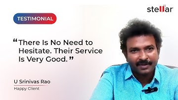 📹 Customer Testimonial Stellar Data Recovery | Data Recovery from 8 TB Seagate HDD - U Srinivas Rao