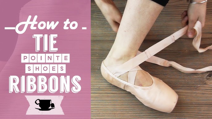 How to sew elastics on to flat ballet shoes- Criss cross or single elastics.