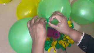 Satisfying Asmr Green & Yellow Balloon Blow, Tie & Explosive Pop