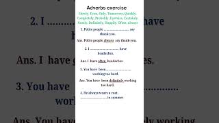Adverb || Adverb worksheet || Adverb worksheet with answer