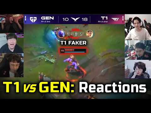 Streamers Reactions: T1 Crushing GEN Going to MSI 2026 - Engsub