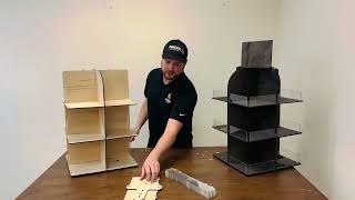 4-Sided Multi Bin Rotating Display Stand - Great for Snacks, Candy Produce  - Setup Instructions