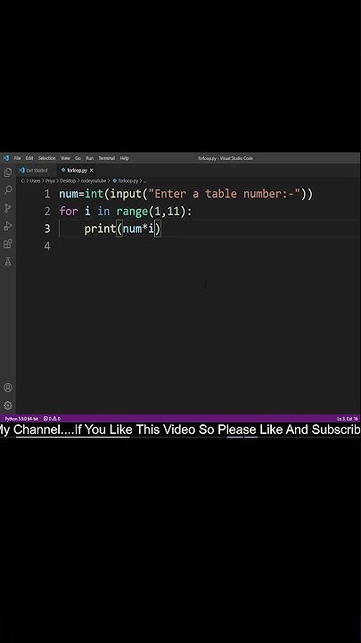how to use range function to display tables in python||#Shorts - YouTube