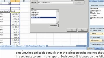 Pivot Table Reports - dix Bonus Amts By Salesperson