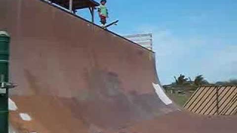 4 Year Old Drops Into 12 Foot Vert Half Pipe