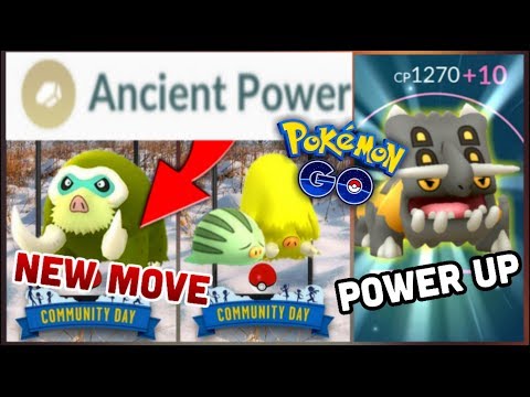 Ancient Power Mamoswine Community Day Tips Pokemon GO | Bastiodon power up is it good?