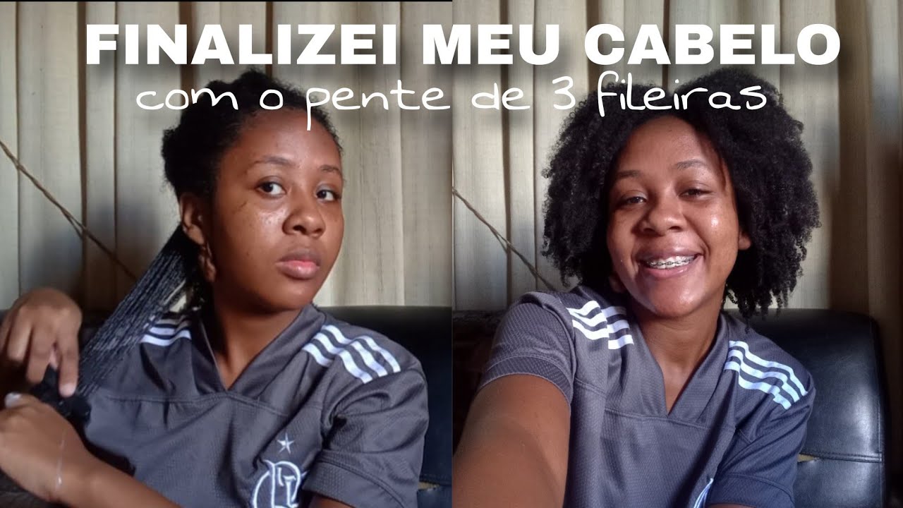 Finalizei meu cabelo com o pente de 3 fileiras