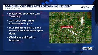 20-month-old girl dies after drowning in Port St. Lucie backyard pool