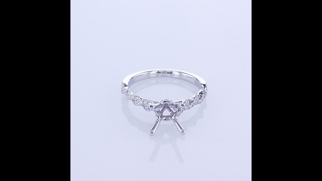 Twisted Rope Ring Setting 18KT WHITE GOLD ENGAGEMENT RING SETTING W/ TWISTED ROPE DIAMOND SHANK ...