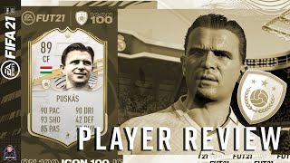 BEST ICON STRIKER IN FIFA 2 ? 89 BASE ICON FERENC PUSKAS PLAYER REVIEW! FIFA 21 ULTIMATE TEAM