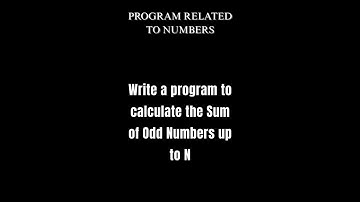 Sum of Odd Numbers up to N in Java | Java Programs for Beginners