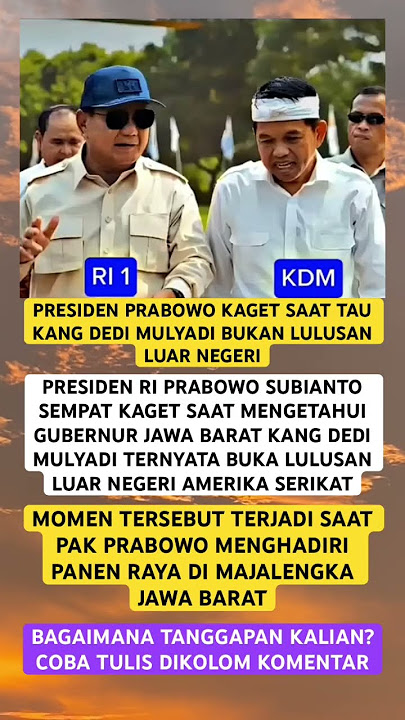 PRESIDEN PRABOWO KAGET SAAT TAU KDM BUKAN LULUSAN LUAR NEGERI#prabowo #kdm #viral #fyp