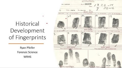Historical Development of Fingerprints