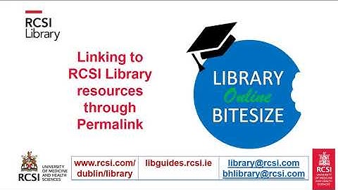 Linking to RCSI Library Resources through Permalink