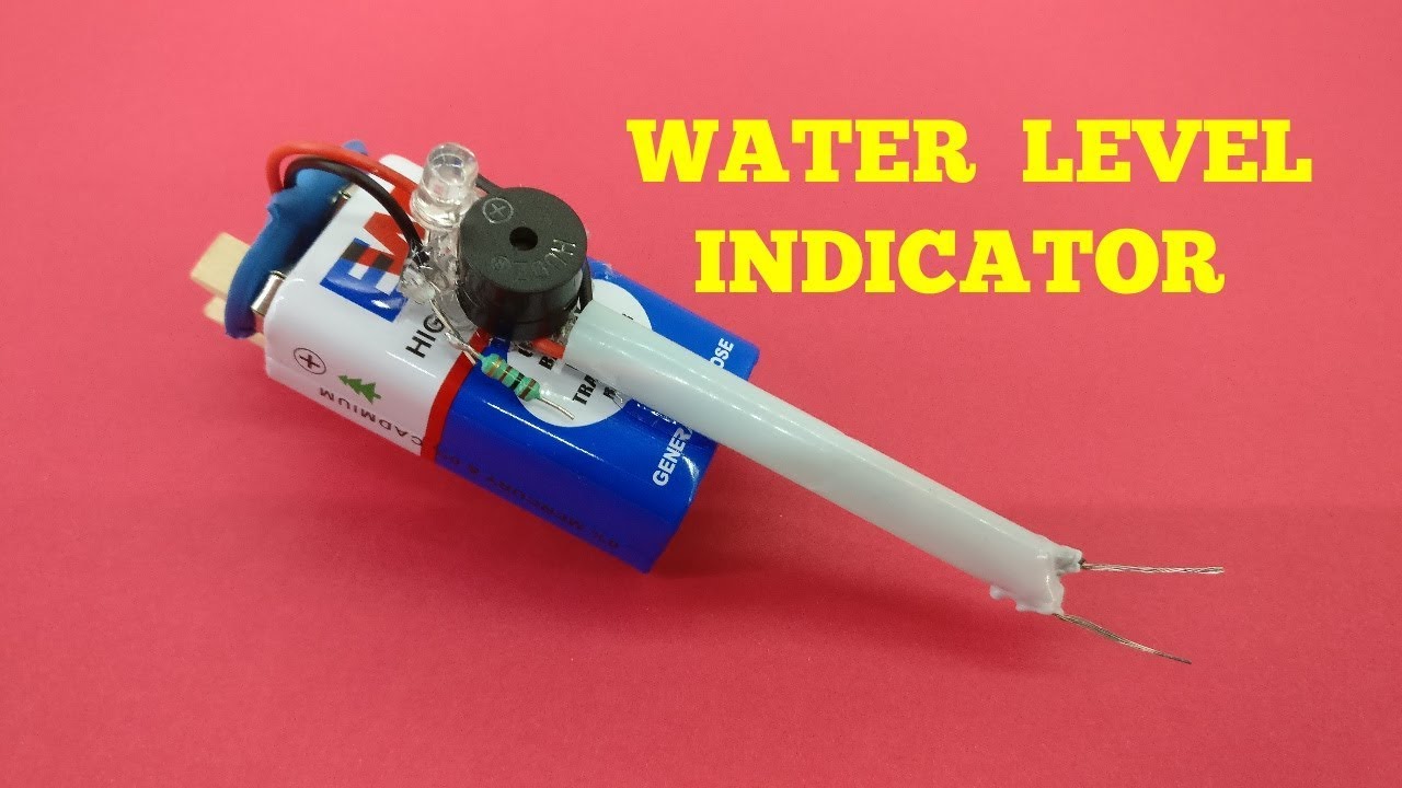 How to make a WATER LEVEL INDICATOR Alarm at home DIY YouTube