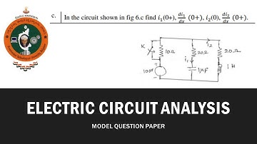 MODEL QUESTION PAPER ECA & NETWORK ANALYSIS #modelquestionpaper2024 #importantquestions #eca #netwok