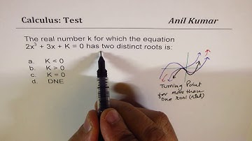 Find Value of K if Cubic Function has Two Distict Roots IIT JEE