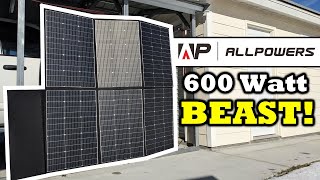 HUGE Solar Panel ...but AFFORDABLE Price?  Testing the ALLPOWERS 600W  SP039 Portable Solar Panel