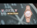How to changereplace the battery home of a guess glam hype w0142l1 lady analog watch