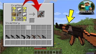 لن تصدق كيف حصلت على هذه الاسلحة الفتاكة في ماين كرافت Minecraft mod Guns 1.14