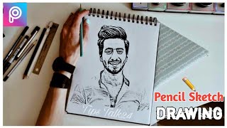 How to draw pencil sketch || pencil sketch drawing || picsart photo editing 2020 screenshot 3