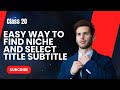 Class 20|| Easy Way To Find Niche And Make Title And Subtitle For eBook||In Urdu