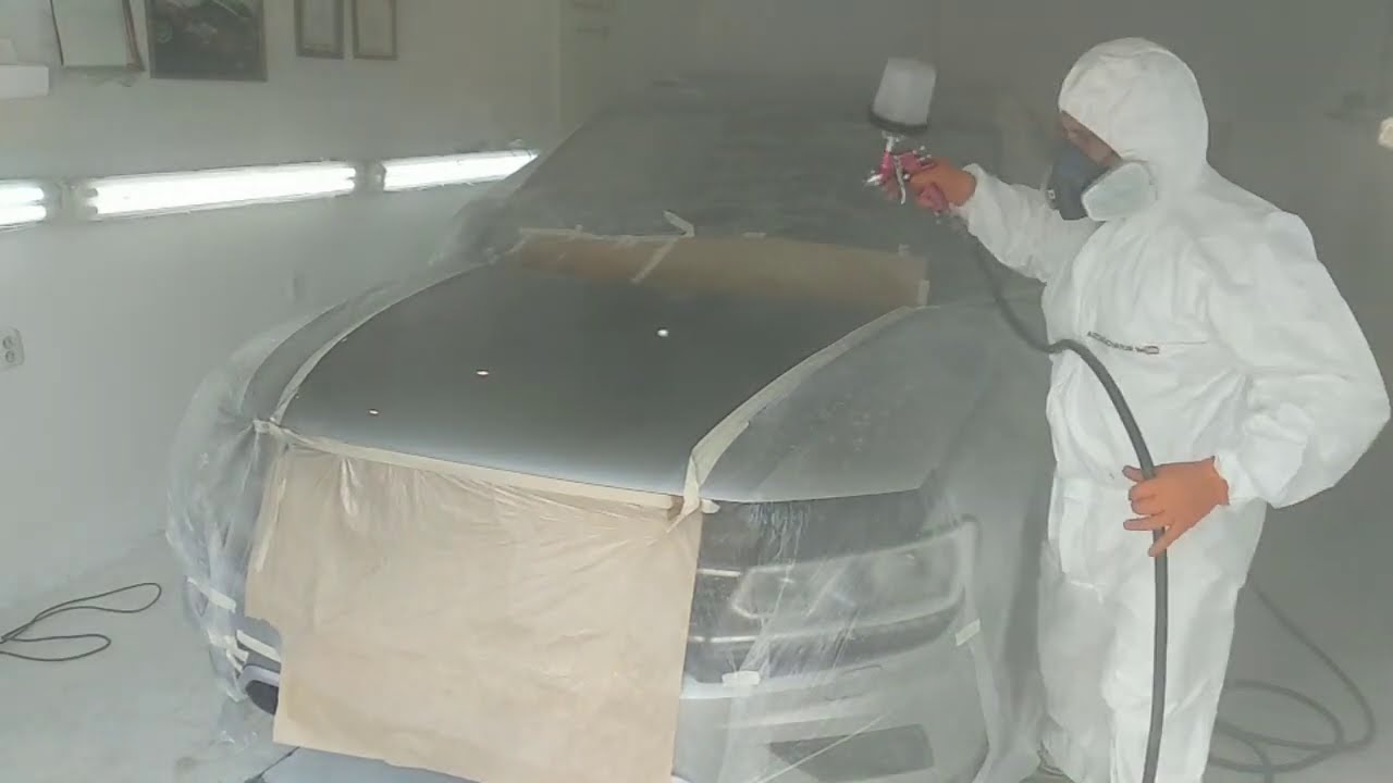 Окраска капота в переход после \"травмата\" Часть 2 - YouTube