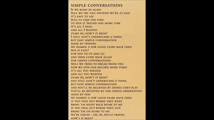 old friendly - simple conversation