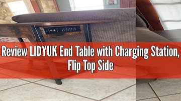 Review LIDYUK End Table with Charging Station, Flip Top Side Table with USB Ports and Outlets, Night