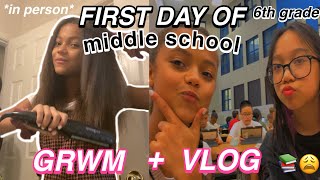 FIRST DAY OF SCHOOL GRWM   VLOG | *in-person* 2021