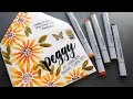 MAIL ART - Copic Sunflowers on Yupo Paper