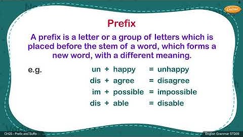 Grade 9 English - Prefix and Suffix