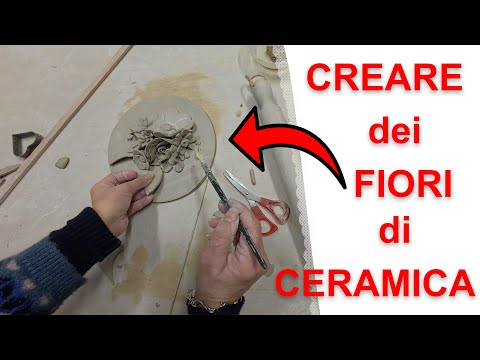 Video Creare dei fiori di ceramica con la terra bianca. Altorilievo floreale