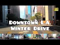 Winter Drive in Downtown Los Angeles [4K]