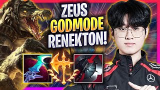 ZEUS LITERALLY GOD MODE WITH RENEKTON! - T1 Zeus Plays Renekton TOP vs Jax! | Season 2024