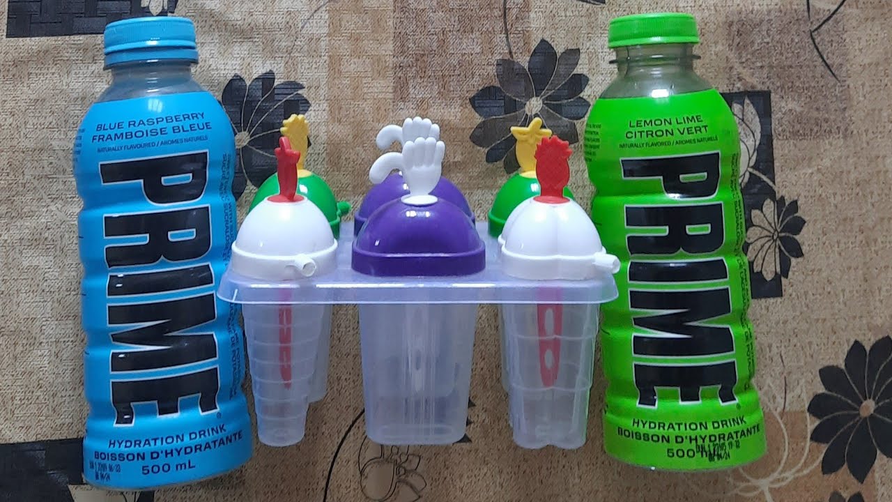 Prime Lemon lime and Blue raspberry ice popsicles - YouTube