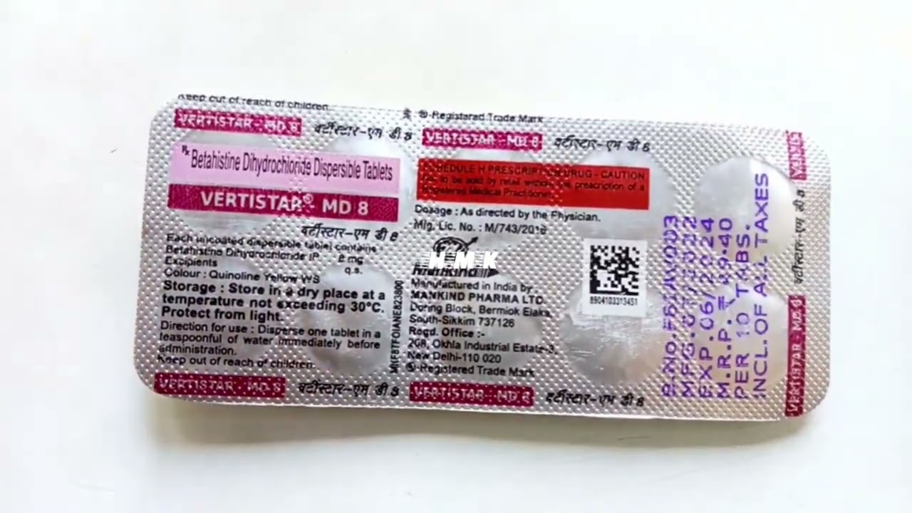 vertistar md 8 tablet | vertistar md 8 tablet in hindi |vertistar md 8 use | benefits | side effect