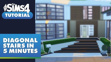 Diagonal stairs in 5 min (No CC + works with base game) | Tutorial | Sims 4