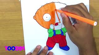 How to Color Stewie Is Surprised In Family Guy Coloring Page