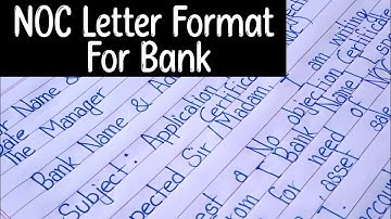 Application For NOC in Bank | Noc Letter Format