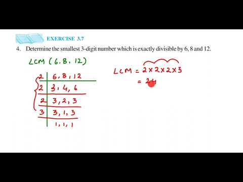 Determine the smallest 3-digit number which is exactly divisible by 6, 8 and 12. 4q Ex 3.7 class 6