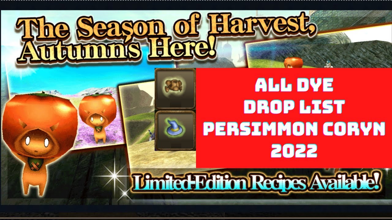 ALL DYE DROP LIST PERSIMMON CORYN AUTUMN EVENT 2022 TORAM ONLINE