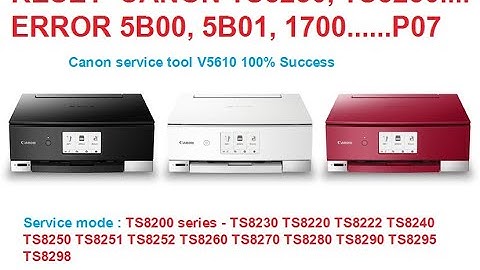 Service mode TS8230 TS8240, TS8250, TS8280 TS8260 TS8270 TS8290, Reset Canon Error 5B00, 5B01, 1700